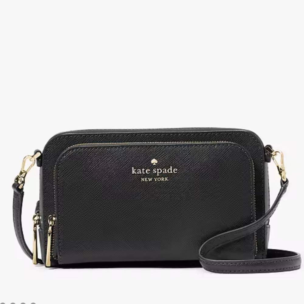 NWT Kate Spade Dual Zip Around Crossbody - Black